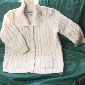 Authentic Aran Crafts Irish woolen mills Cardigan 3/4 sleeve
